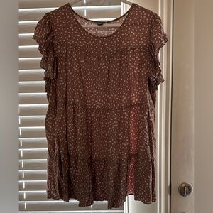 Brown Polka Dot Top